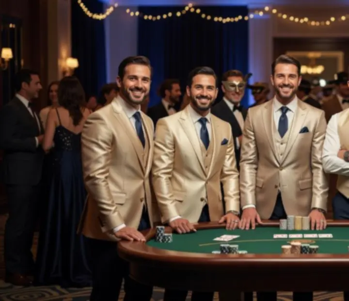 Usměvaví poker dealeři Spolehvia moderují zábavnou společenskou hru u elegantního stolu.