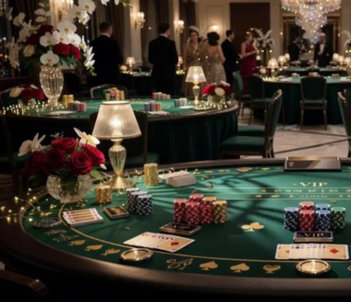 Tematicky připravené pokerové stoly pro soukromou oslavu